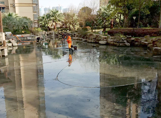 靖安景观池淤泥清理